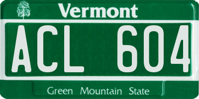 VT license plate ACL604