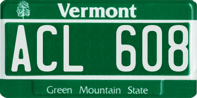 VT license plate ACL608