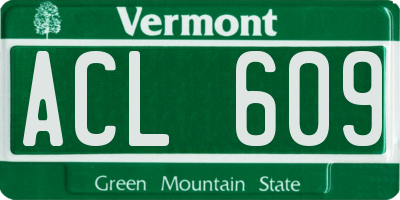 VT license plate ACL609