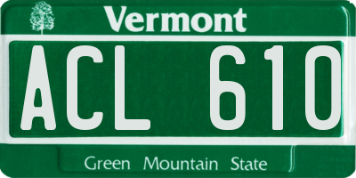 VT license plate ACL610