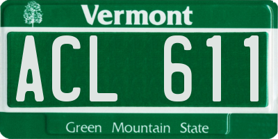 VT license plate ACL611