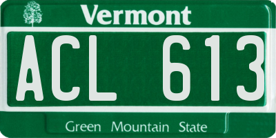 VT license plate ACL613