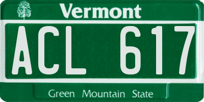 VT license plate ACL617