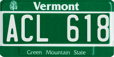 VT license plate ACL618