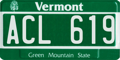 VT license plate ACL619