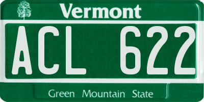 VT license plate ACL622
