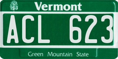 VT license plate ACL623