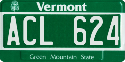 VT license plate ACL624