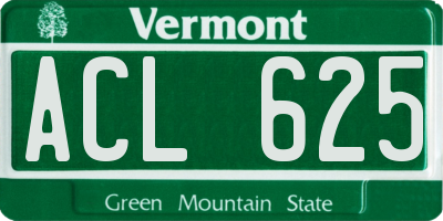 VT license plate ACL625