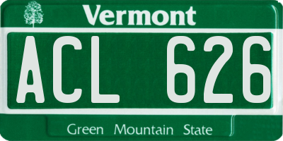 VT license plate ACL626