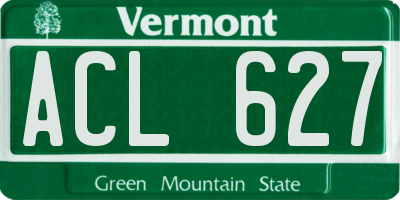 VT license plate ACL627