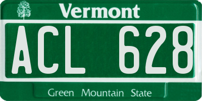 VT license plate ACL628