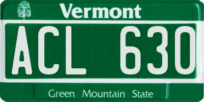 VT license plate ACL630