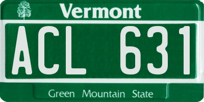 VT license plate ACL631
