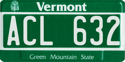 VT license plate ACL632