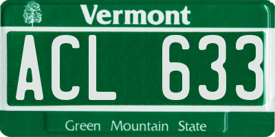 VT license plate ACL633