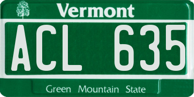 VT license plate ACL635