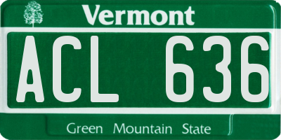 VT license plate ACL636