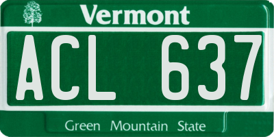VT license plate ACL637