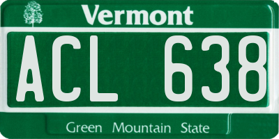 VT license plate ACL638
