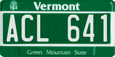 VT license plate ACL641