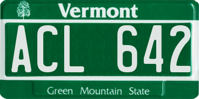 VT license plate ACL642