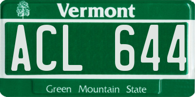 VT license plate ACL644