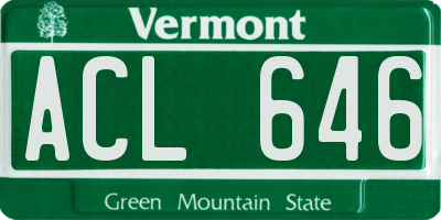 VT license plate ACL646