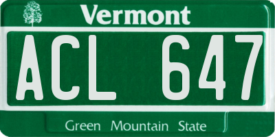 VT license plate ACL647