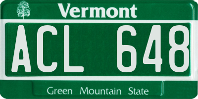 VT license plate ACL648