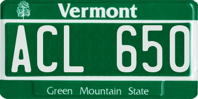 VT license plate ACL650
