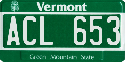 VT license plate ACL653