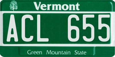VT license plate ACL655