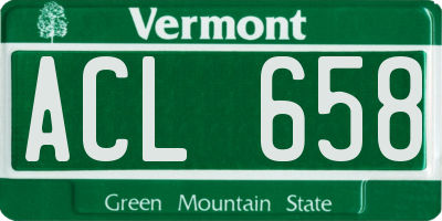 VT license plate ACL658