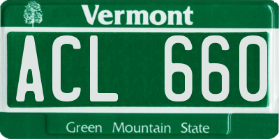 VT license plate ACL660