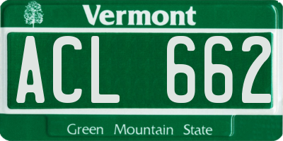 VT license plate ACL662