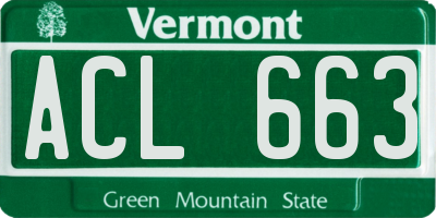 VT license plate ACL663