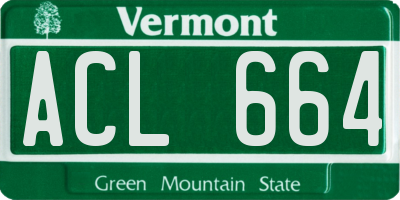 VT license plate ACL664