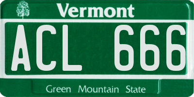 VT license plate ACL666
