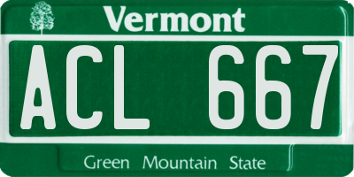 VT license plate ACL667