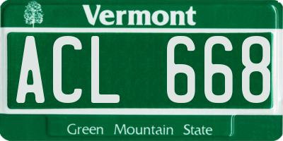 VT license plate ACL668