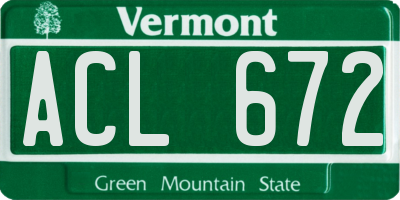 VT license plate ACL672