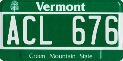 VT license plate ACL676