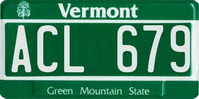 VT license plate ACL679