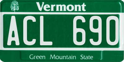 VT license plate ACL690
