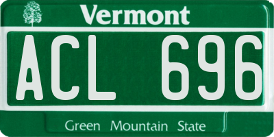 VT license plate ACL696
