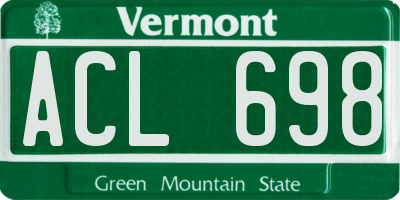 VT license plate ACL698