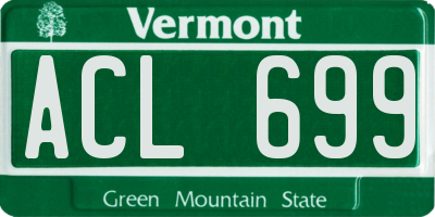 VT license plate ACL699