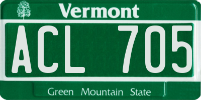 VT license plate ACL705
