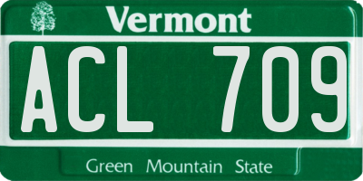 VT license plate ACL709